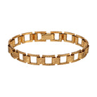 Golden Antiqued Patterned Chain Clasp Bracelet