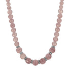 Round Amethyst Moonstone & Crystal Beaded Necklace 16" + 3" Extension