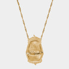 Opened Art Deco Glamour Purse Locket Necklace 28" in Gold Tone