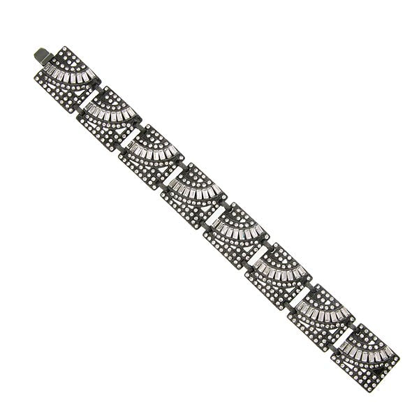 Antiquities Couture Deco Geo Crystal Black Bracelet
