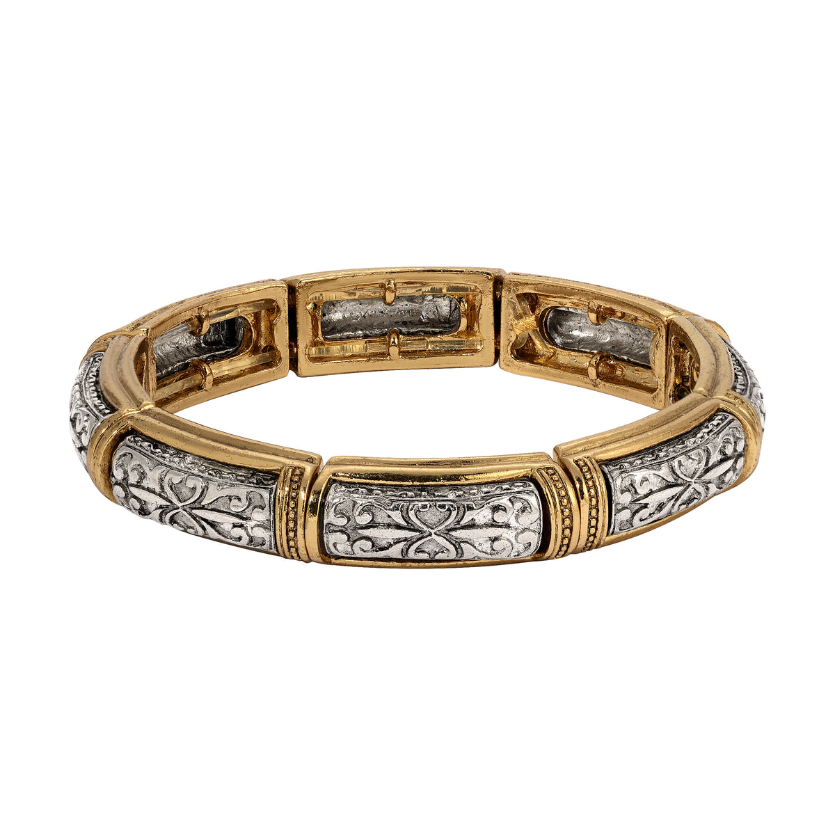 Signature Two Tone Stretch Bracelet
