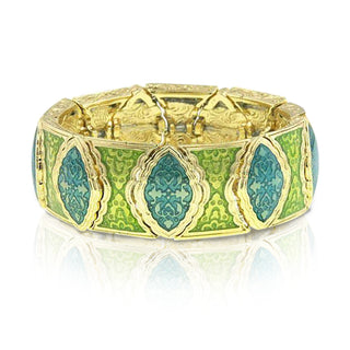Turquoise And Green Stretch Bracelet