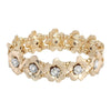 2028 Jewelry Two Tone Crystal Flower Stretch Bracelet