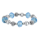  Glistening Light Blue Sapphire Crystal Mirage Multi Beaded Stretch Bracelet