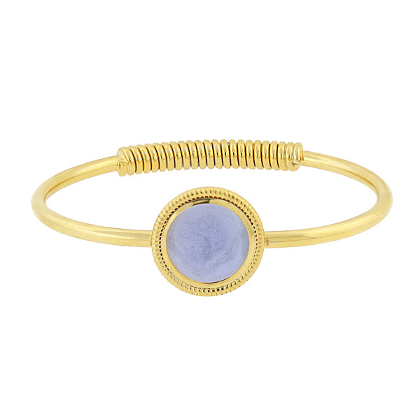 Agate Gemstone Golden Spring Hinge Bracelet