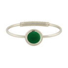 Dark Green Onyx Gemstone Spring Hinge Bracelet