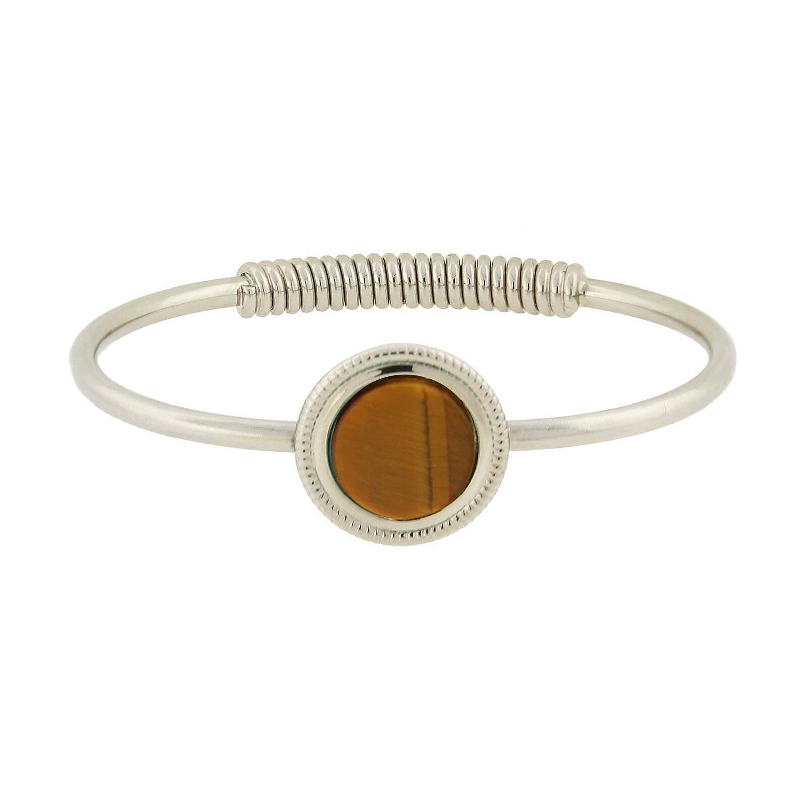 1928 Jewelry Gemstone Spring Hinge Bracelet