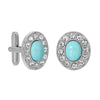 1928 Jewelry Oval Stone Crystal Cufflinks
