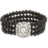 2028 Jewelry Crystal Symphony Black Glass Beaded Stretch Bracelet
