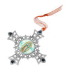 Symbols of Faith Cross & Our Lady Of Guadalupe Decal Blue European Crystal Christmas Tree Ornament