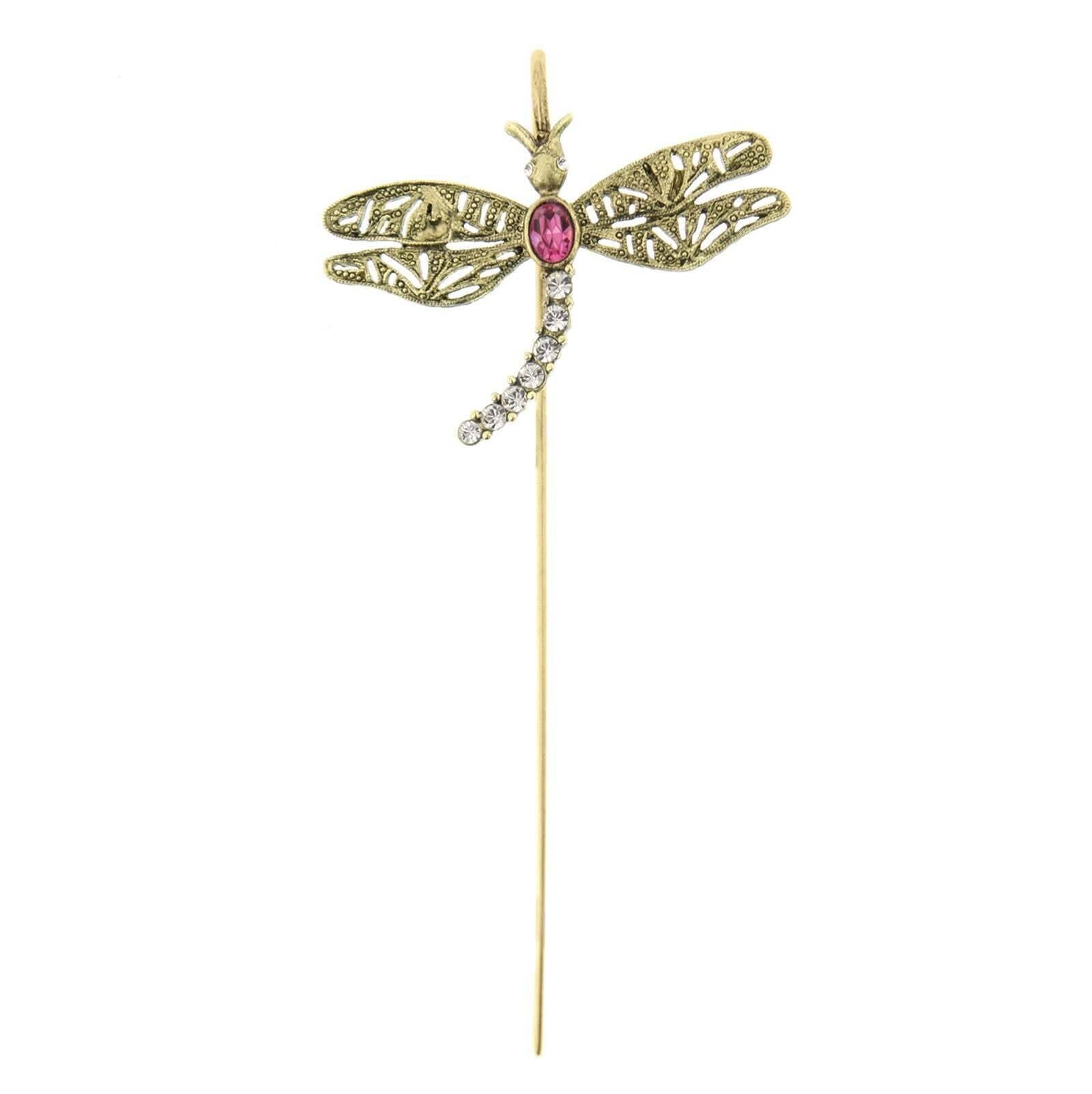 1928 Jewelry Floating Rhinestone & Crystal Dragonfly Bookmark