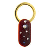1928 Jewelry Enamel With Multicolor Crystals Oblong Key Ring