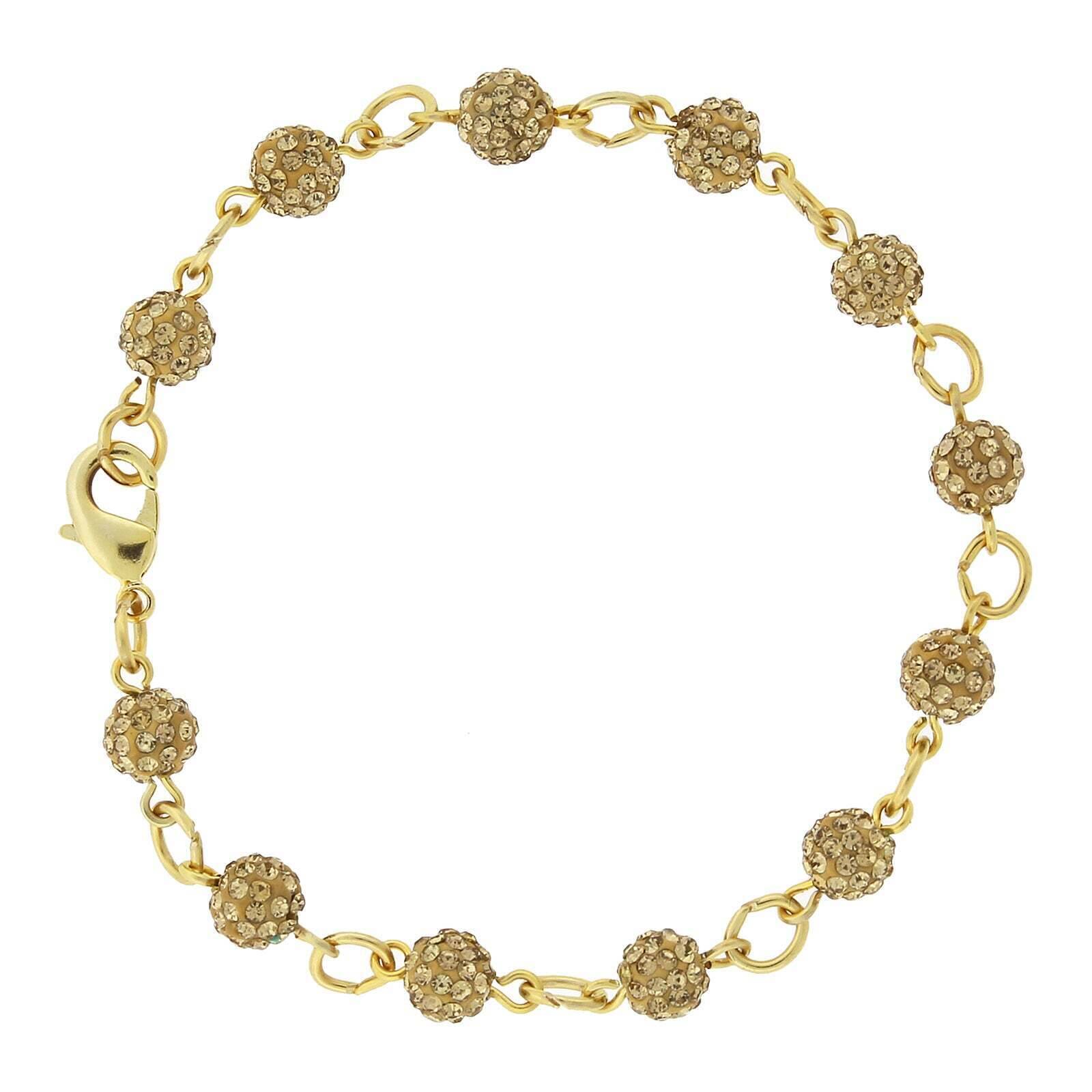 1928 Jewelry Pave Crystal Fireball Link Bracelet