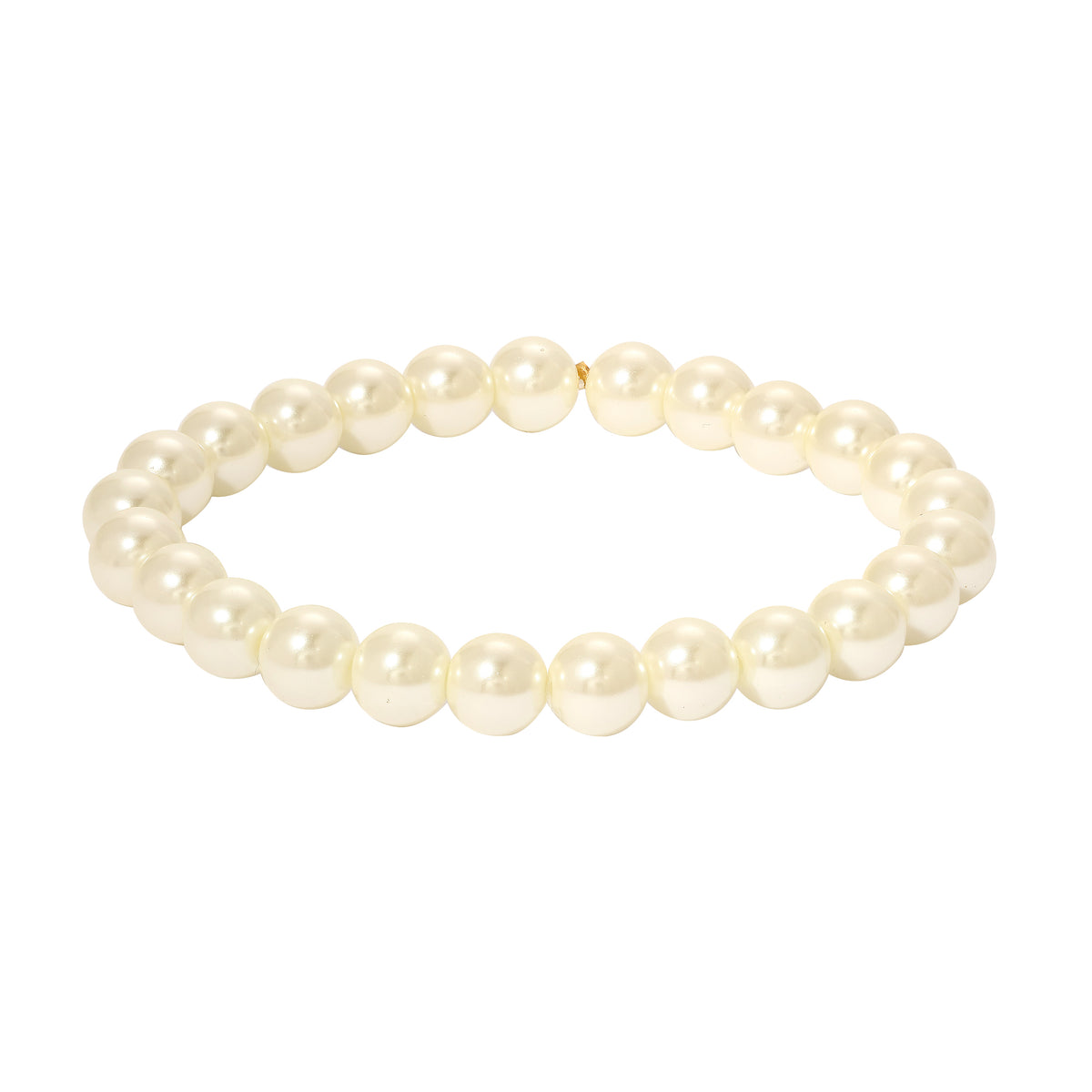White 8mm Faux Pearl Stretch Bracelet