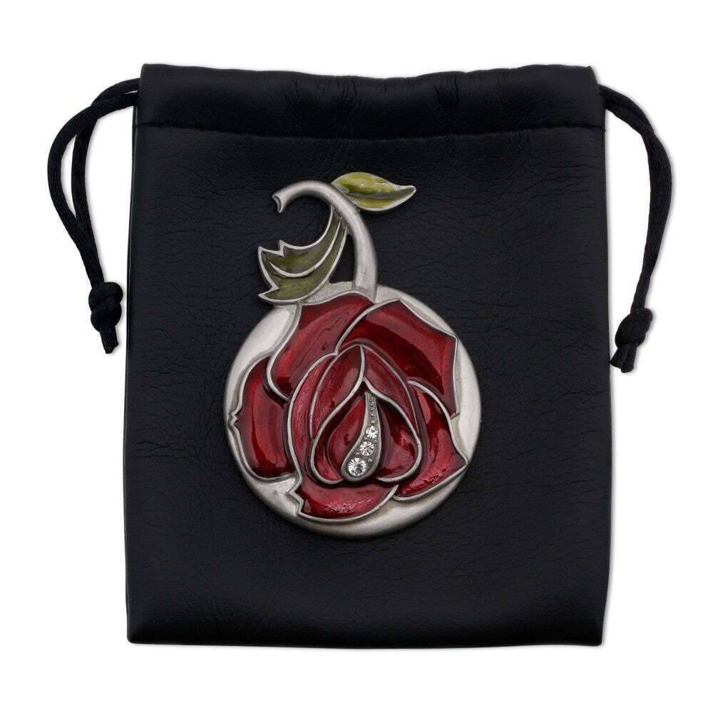 1928 Jewelry Red Rose Vanity Pocket & Purse Mirror