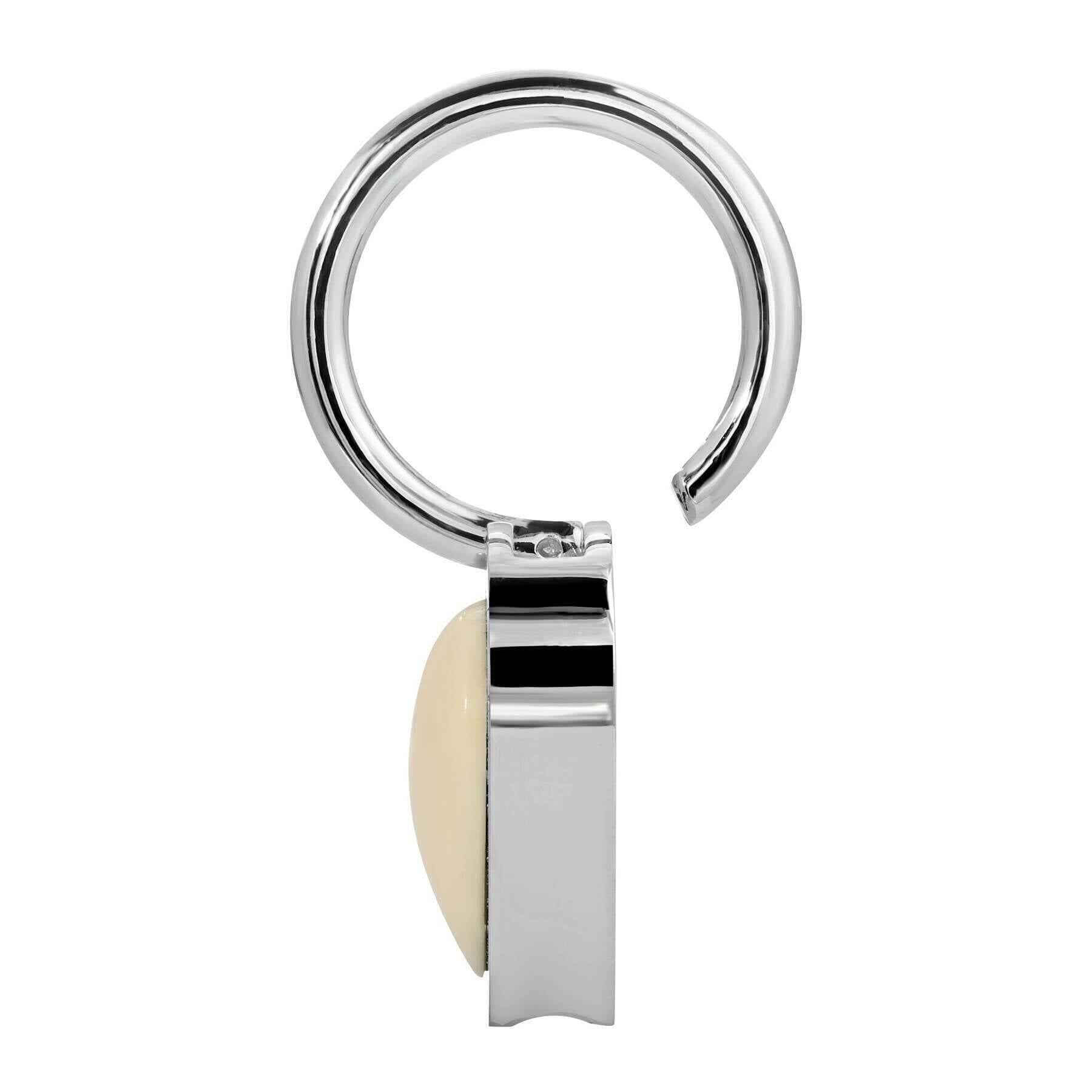 1928 Jewelry Ivory Stone Heart Key Ring