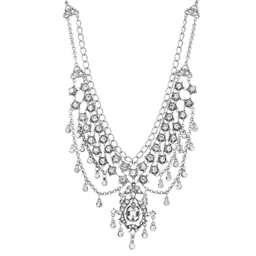 1928 Jewelry Crystal Enchantment Bib Necklace 13