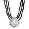 1928 Jewelry Three Row Beaded Strand Multi Crystal Pendant Necklace 16