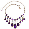 1928 Jewelry Mystic Purple Stone & AB Crystal Bib Statement Necklace 16