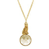 1928 Jewelry Sitting Cat On Round Light Topaz Stone Pendant Necklace 28