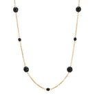 1928 Jewelry Minuit Black Glass Beaded Link Necklace 17"