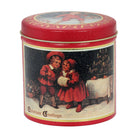 1928 Jewelry Classic Christmas Carolers Distressed Red Round Holiday Tin Box Can Set (Pack Of 6)