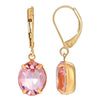 1928 Jewelry Oval Austrian Crystal Gold Drop Earrings