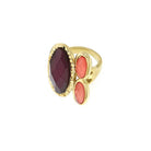 1928 Jewelry Raspberry & Peach Stone Ring