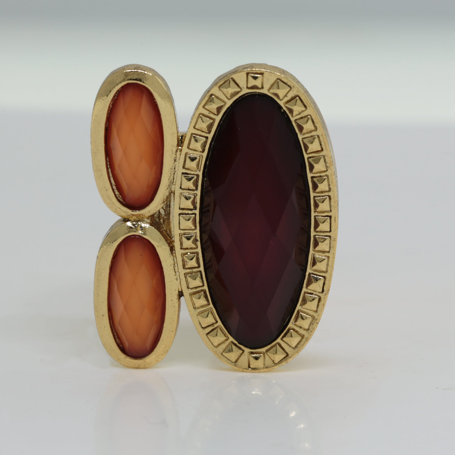 1928 Jewelry Raspberry & Peach Stone Ring