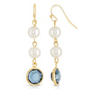 1928 Jewelry Channel Austrian Crystal & Faux Pearl Dangle Earrings