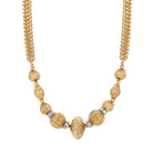Corrugated Bead Crystal Accent Twisted Link Necklace 