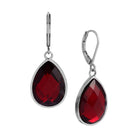 Faceted Siam Red Stone Teardrop Earrings