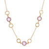 1928 Jewelry Light Amethyst Channel Crystal & Ring Chain Necklace 16