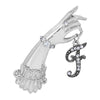 1928 Jewelry Belle Epoch Victorian Hand Model Crystal Initial Pin