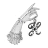 1928 Jewelry Belle Epoch Victorian Hand Model Crystal Initial Pin