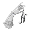 1928 Jewelry Belle Epoch Victorian Hand Model Crystal Initial Pin