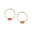 1928 Jewelry Rectangle Crystal Hoop Stainless Steel Post Earrings