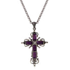 Symbols Of Faith Octagon Crystal Cross Pendant Necklace 18"