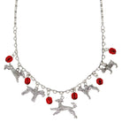 1928 Jewelry Multi Beaded Dog Charm Necklace 16" + 3" Extender