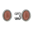1928 Jewelry CUFF IT!¨ Cufflinks Genuine Stone Oval Button Cover