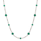 1928 Jewelry Beaded Silver Tone Chain Necklace 16"