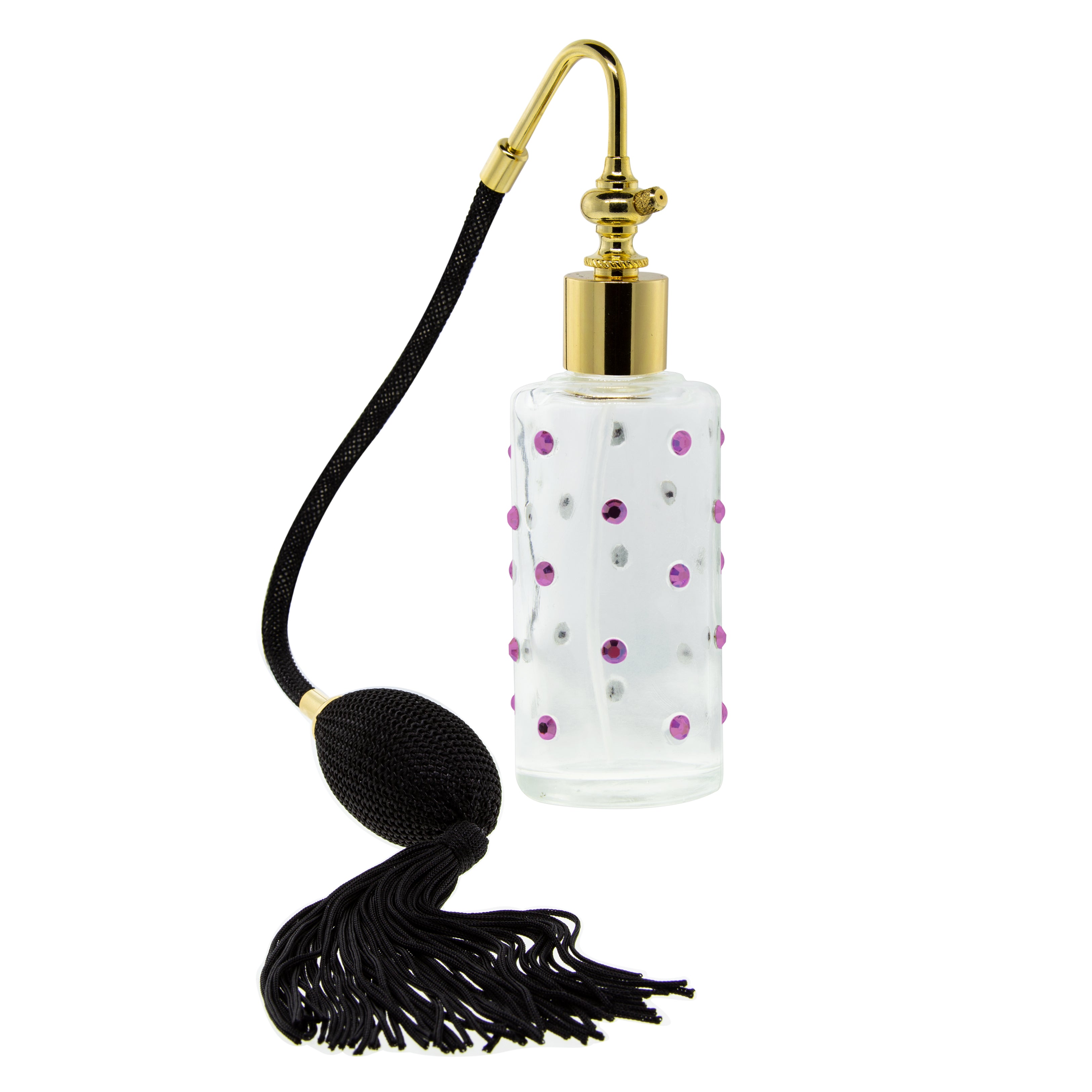 Classic Glass & Purple Crystal Atomiser Perfume Spray Bottle