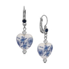 Blue Willow Blue Stone Heart Drop Earrings
