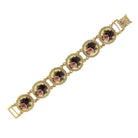1928 Jewelry Round Multi Link Flower Stone Clasp Bracelet