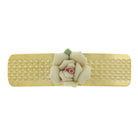 1928 Jewelry Small Ivory Porcelain Flower Hair Barrette