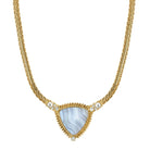 1928 Jewelry Trillion Gemstone Pendant Crystal Accent Necklace 16" + 3" Extender