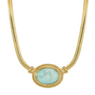 1928 Jewelry Eternal Elegance Oval Gemstone Collar Necklace 16" + 3" Extension