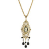 1928 Jewelry Black Oval Cameo Locket Necklace 32