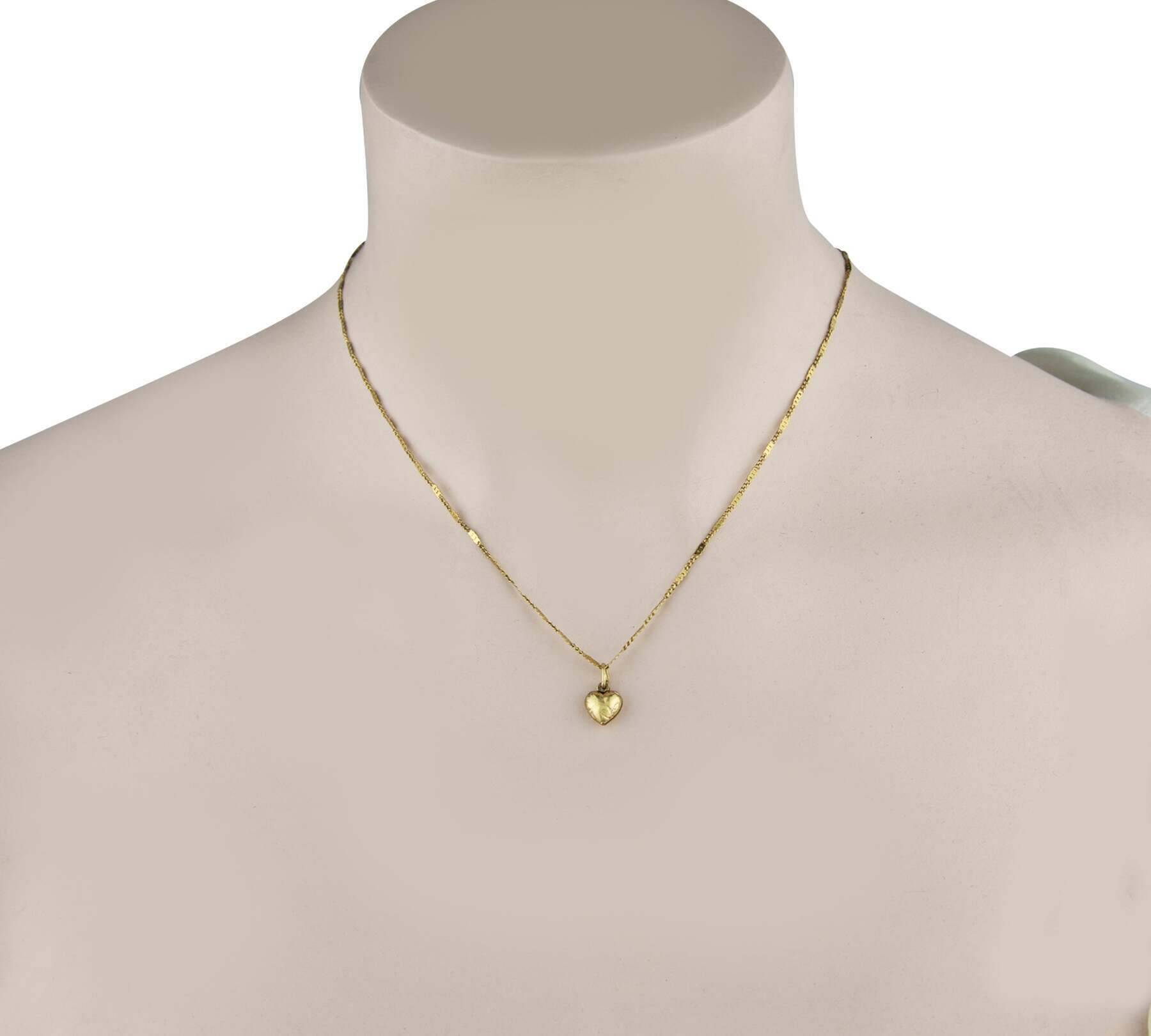 1928 Jewelry Small Puffed Floral Heart Pendant Necklace 15"