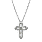 Symbols Of Faith Regal Filigree Crystal Cross Pendant Necklace 30"